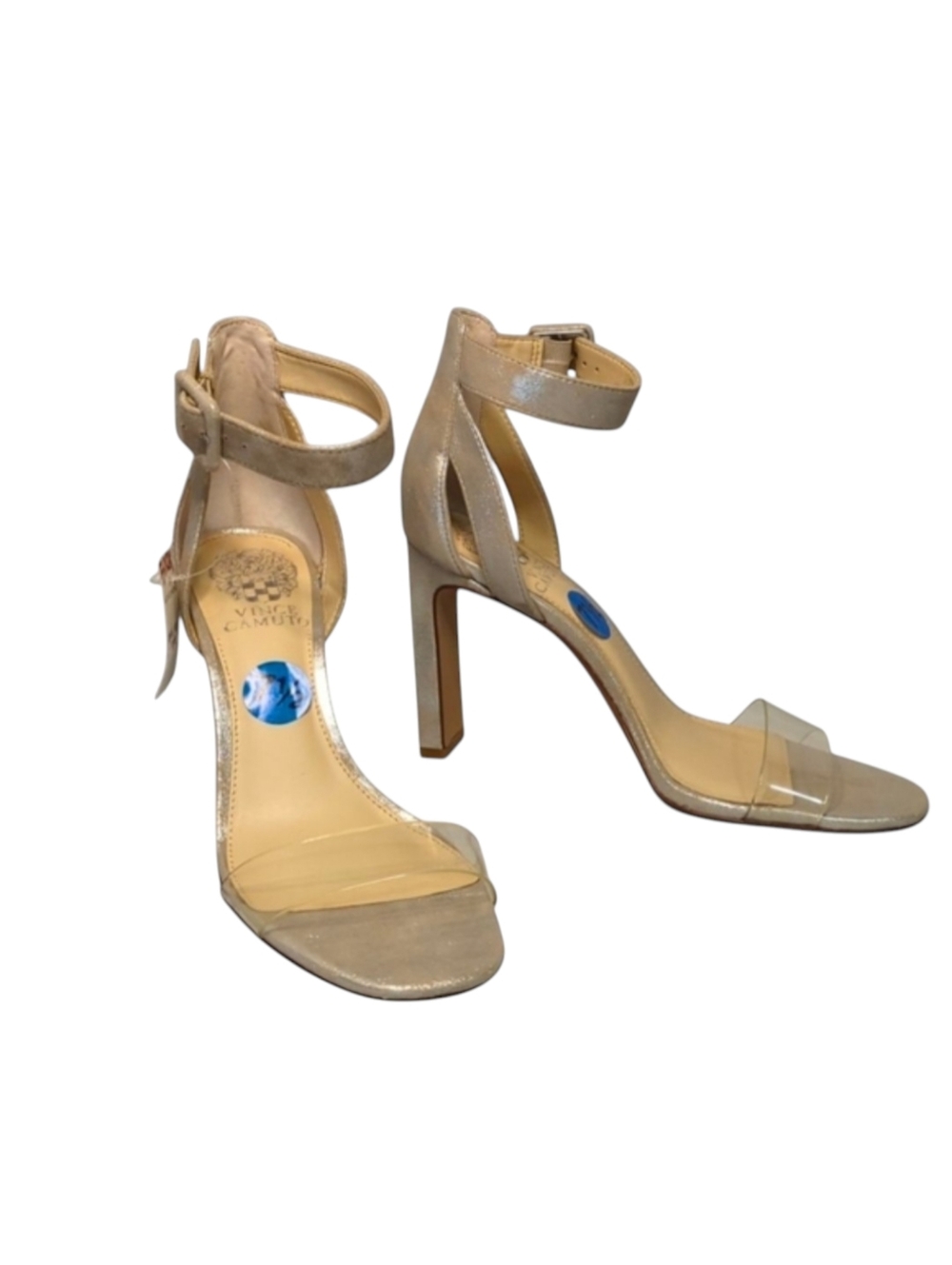 Vince Camuto Bevvyn Sandy Silver/Clear Sandals Size 7.5